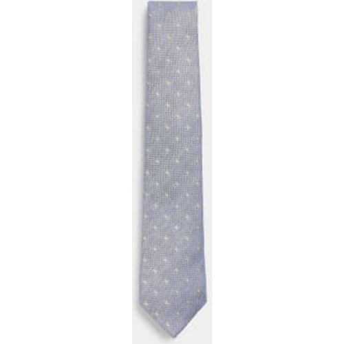 Mens Geometric Pure Silk Tie - - M&S Collection - Modalova