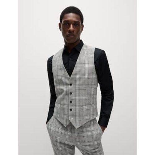 Mens Prince of Wales Check Waistcoat - - M&S Collection - Modalova