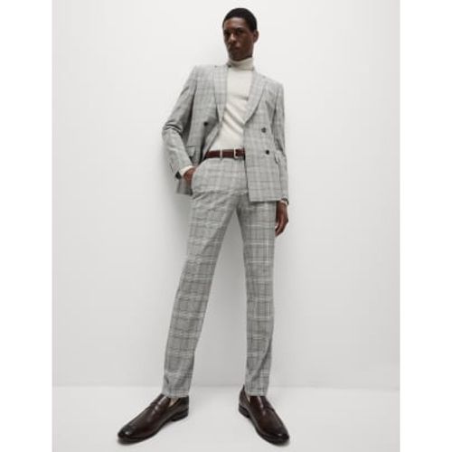 Mens Skinny Fit Prince of Wales Check Suit Trousers - - M&S Collection - Modalova