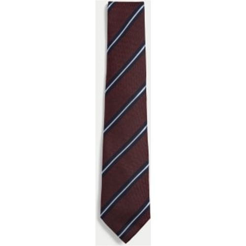 Mens Striped Pure Silk Tie - - M&S Collection - Modalova