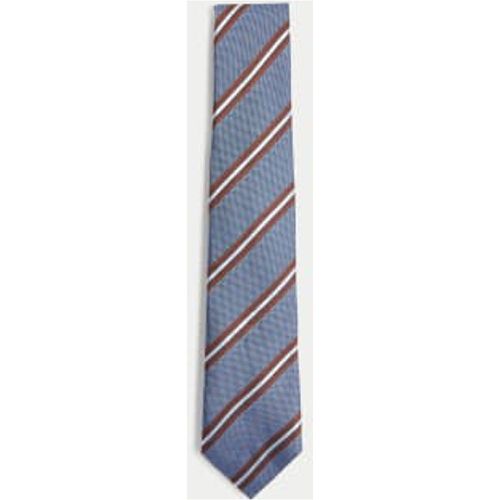 Mens Striped Pure Silk Tie - - M&S Collection - Modalova