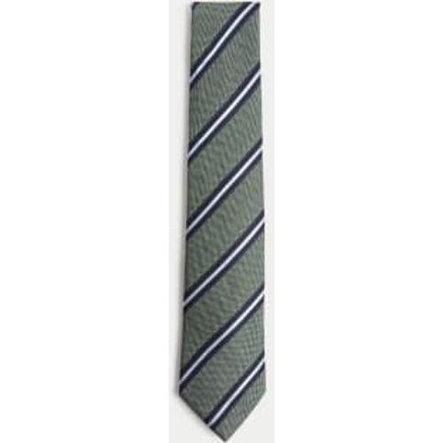 Mens Striped Pure Silk Tie - - M&S Collection - Modalova