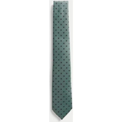 Mens Slim Geometric Tie - - M&S Collection - Modalova