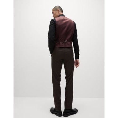 Mens Check Stretch Waistcoat - - M&S Collection - Modalova