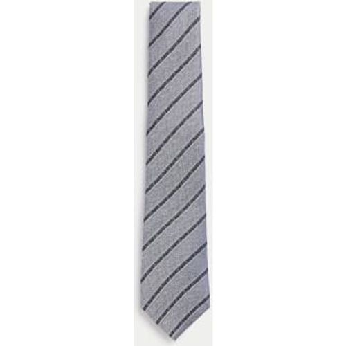 Mens Pure Silk Striped Tie - - M&S Collection - Modalova