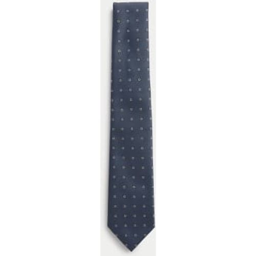 Mens Slim Herringbone Foulard Tie - - M&S Collection - Modalova