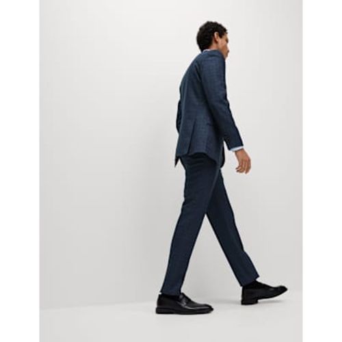 Mens Slim Fit Check Suit Trousers - M&S Collection - Modalova