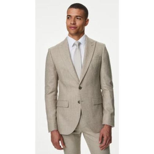 Mens Slim Fit Wool Blend Herringbone Suit Jacket - - M&S Collection - Modalova