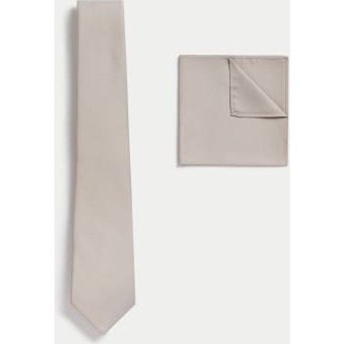 Mens Slim Tie & Pocket Square Set - - M&S Collection - Modalova