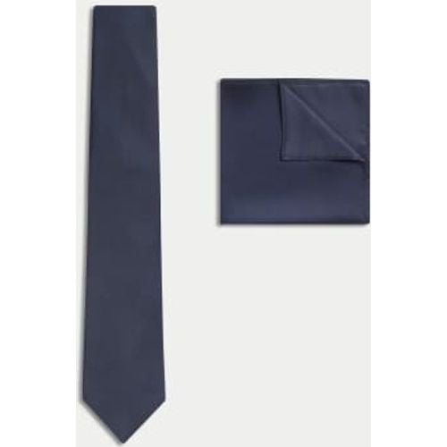 Mens Slim Tie & Pocket Square Set - - M&S Collection - Modalova