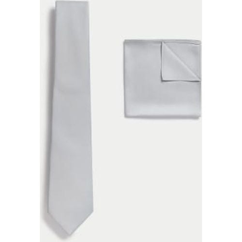 Mens Slim Tie & Pocket Square Set - - M&S Collection - Modalova