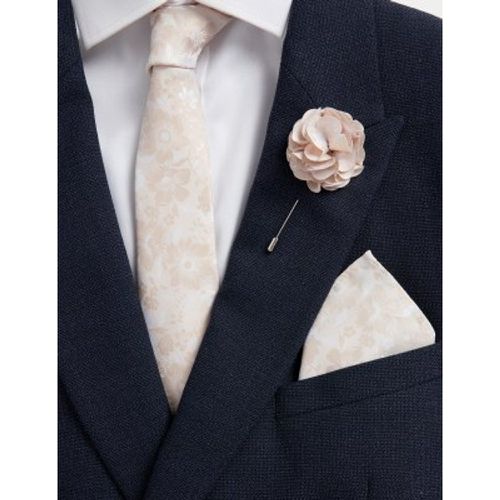 Mens Slim Floral Tie, Pin & Pocket Square Set - - M&S Collection - Modalova