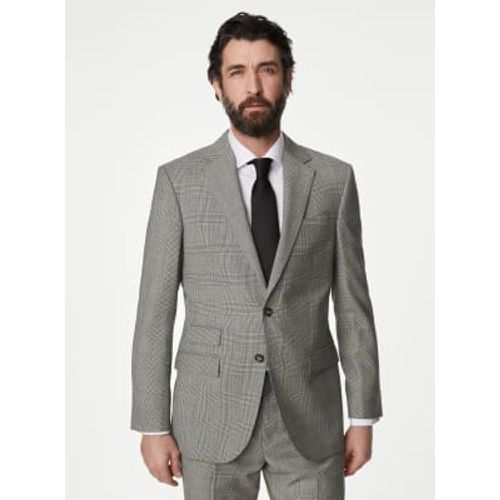 Mens Regular Fit Pure Wool Check Suit Jacket - - M&S SARTORIAL - Modalova