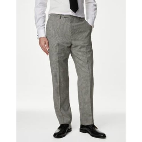 Mens Regular Fit Pure Wool Check Suit Trousers - - M&S SARTORIAL - Modalova