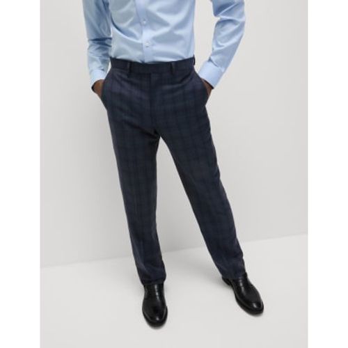 Mens Regular Fit Pure Wool Check Suit Trousers - - M&S SARTORIAL - Modalova