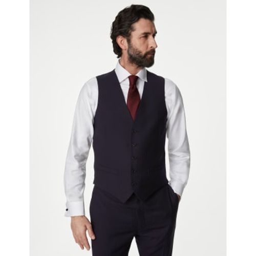 Mens Regular Fit Pure Wool Textured Waistcoat - - M&S SARTORIAL - Modalova