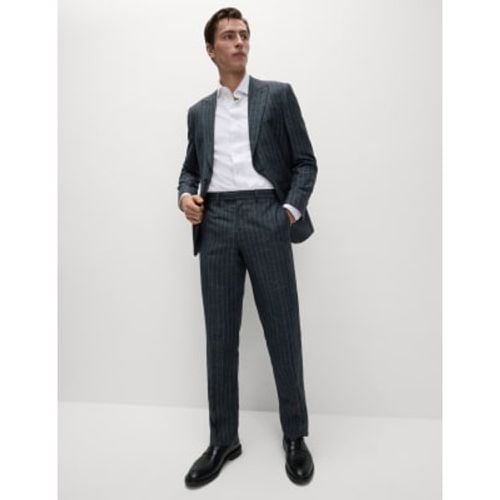 Mens Regular Fit Wool Rich Pinstripe Suit Trousers - - M&S SARTORIAL - Modalova