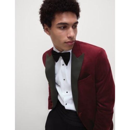 Mens Slim Fit Velvet Tuxedo Jacket - - M&S Collection - Modalova