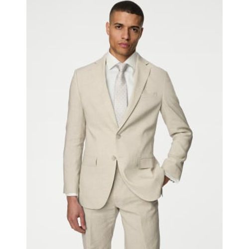 Mens Tailored Fit Italian Linen Miracle™ Suit Jacket - - M&S Collection - Modalova