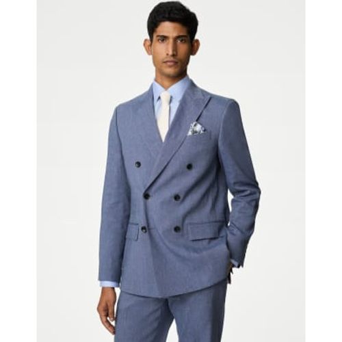 Mens Tailored Fit Italian Linen Miracle™ Double Breasted Suit Jacket - - M&S Collection - Modalova