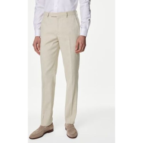 Mens Tailored Fit Italian Linen Miracle™ Suit Trousers - - M&S Collection - Modalova