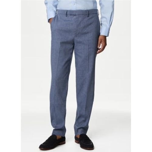 Mens Tailored Fit Italian Linen Miracle™ Suit Trousers - - M&S Collection - Modalova