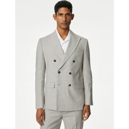 Mens Slim Fit Double Breasted Italian Linen Miracle™ Jacket - - M&S Collection - Modalova