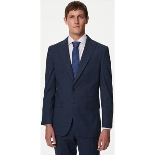 Mens Tailored Fit Italian Linen Miracle™ Puppytooth Suit Jacket - - M&S Collection - Modalova