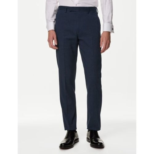 Mens Tailored Fit Italian Linen Miracle™ Puppytooth Suit Trousers - - M&S Collection - Modalova