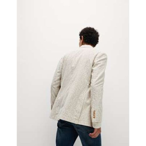 Mens Tailored Fit Cotton Linen Striped Blazer - M&S Collection - Modalova