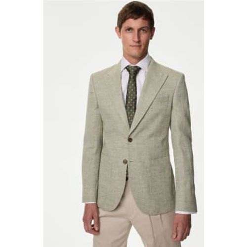 Mens Italian Linen Blend Textured Blazer - - M&S Collection - Modalova