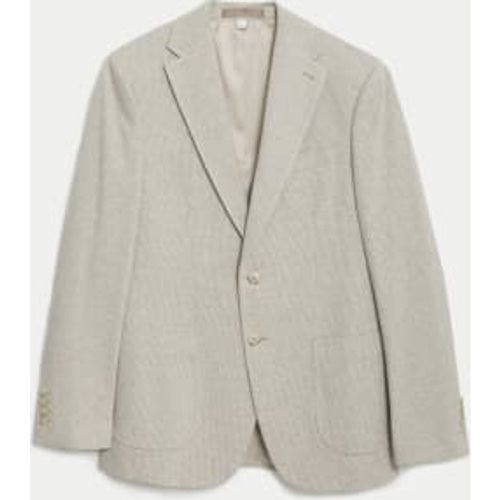 Mens Tailored Fit Cotton Rich Puppytooth Blazer - - M&S Collection - Modalova