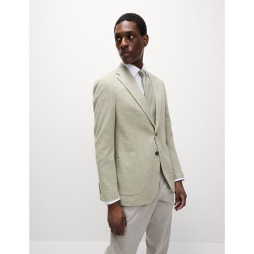 Mens Tailored Fit Cotton Rich Puppytooth Blazer - - M&S Collection - Modalova