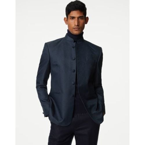 Mens Floral Textured Jacquard Nehru Jacket - - M&S Collection - Modalova