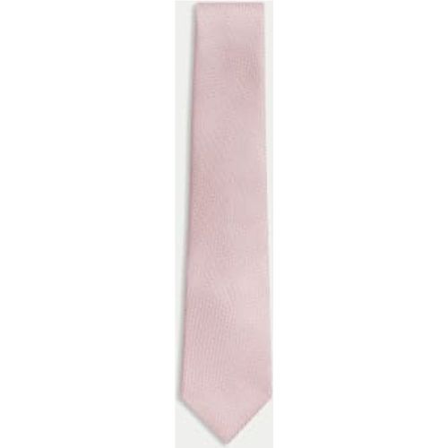 Mens Textured Pure Silk Tie - - M&S SARTORIAL - Modalova