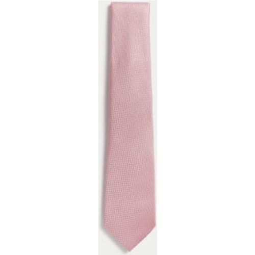 Mens Textured Pure Silk Tie - - M&S SARTORIAL - Modalova