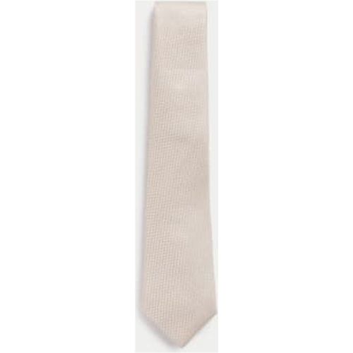 Mens Textured Pure Silk Tie - - M&S SARTORIAL - Modalova