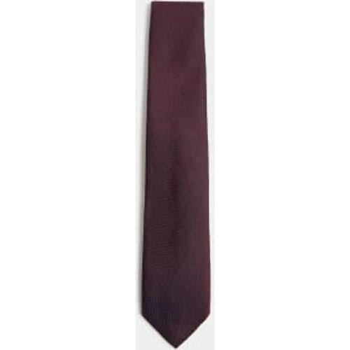 Mens Textured Pure Silk Tie - - M&S SARTORIAL - Modalova