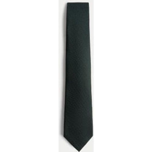 Mens Textured Pure Silk Tie - - M&S SARTORIAL - Modalova