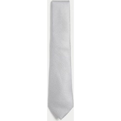 Mens Textured Pure Silk Tie - - M&S SARTORIAL - Modalova