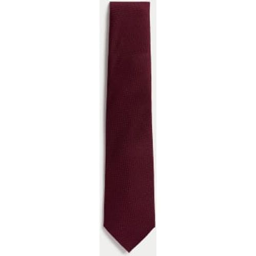 Mens Textured Pure Silk Tie - - M&S SARTORIAL - Modalova