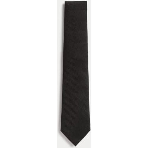 Mens Textured Pure Silk Tie - - M&S SARTORIAL - Modalova