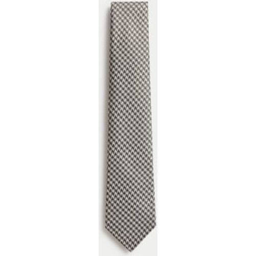 Mens Pure Silk Dogstooth Tie - - M&S SARTORIAL - Modalova