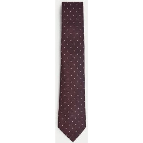 Mens Pure Silk Polka Dot Tie - - M&S SARTORIAL - Modalova