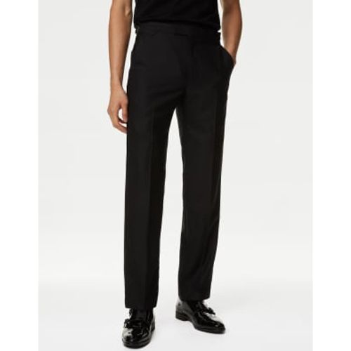 Mens Regular Fit British Pure Wool Tuxedo Trousers - - M&S SARTORIAL - Modalova