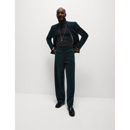 Mens Relaxed Fit Velvet Suit Trousers - - M&S Collection - Modalova