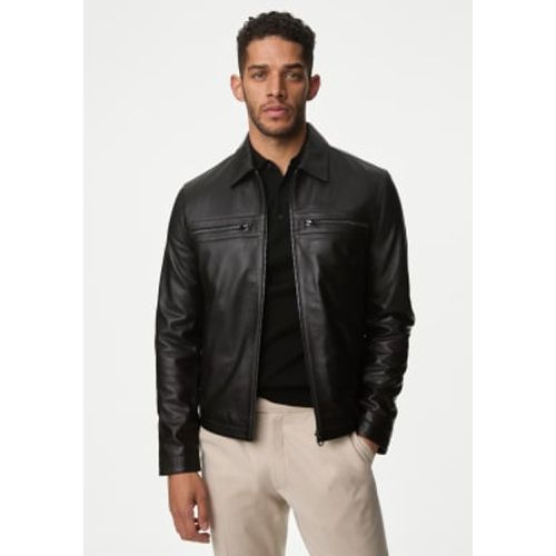 Mens Leather Harrington Jacket - - Autograph - Modalova