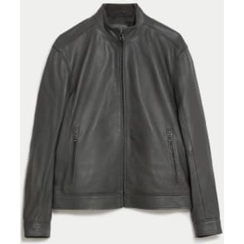 Mens Leather Biker Jacket - - Autograph - Modalova