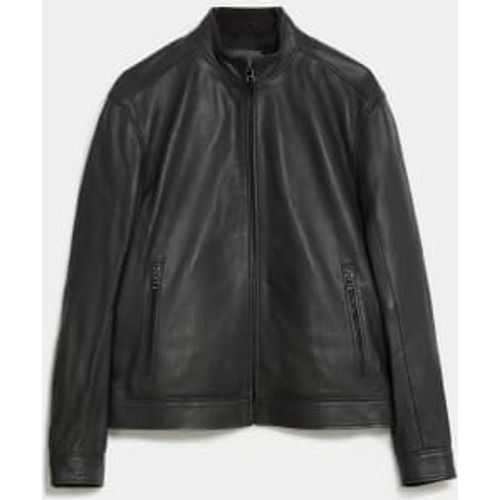 Mens Leather Biker Jacket - - Autograph - Modalova