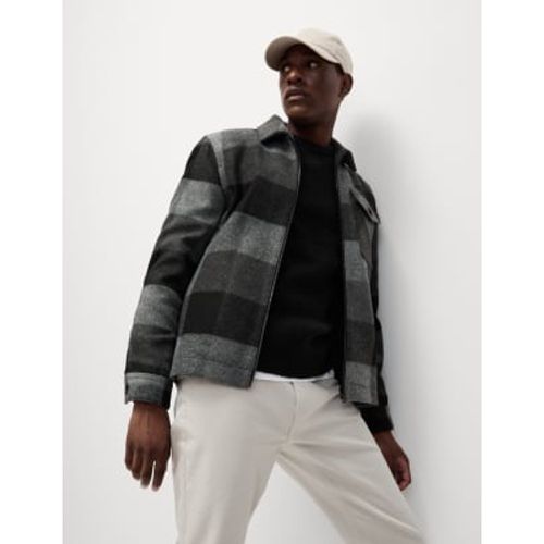 Mens Check Zip Up Jacket - - M&S Collection - Modalova